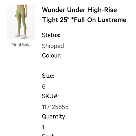 Lululemon Wunder Under High-Rise Tight 28" *Full-On Luxtreme - Picture 7 of 7